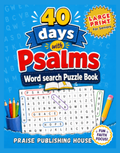 psalms word search puzzle book - 40 Days with Psalms Word Search book cover