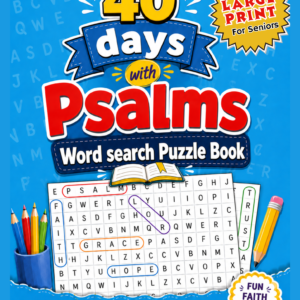 psalms word search puzzle book - 40 Days with Psalms Word Search book cover
