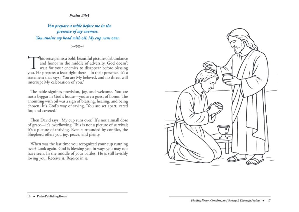 psalms devotional coloring book - Finding Peace, Comfort, and Strength Through Psalms - sample page 2