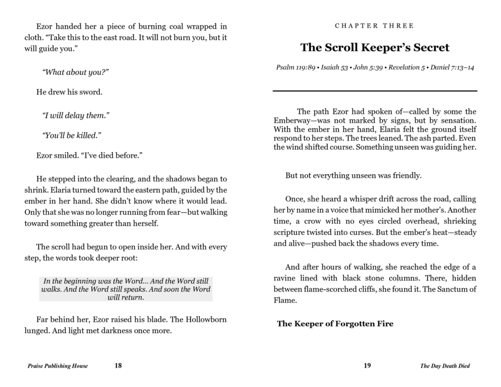 christian fantasy novel - The Day Death Died: The Resurrection Epic - sample page 4